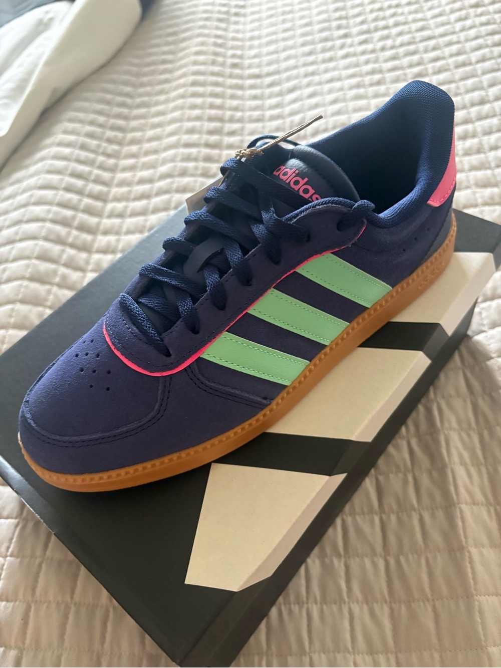 adidas Kids Navy, Mint & Pink Retro Court Sneaker